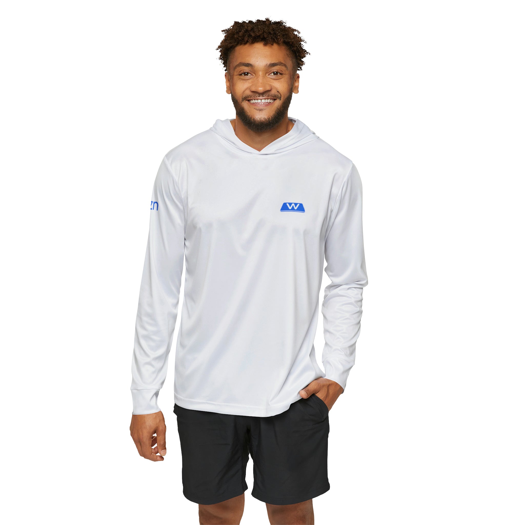 Wayzn Logo - Men's Sports Warmup Hoodie in White