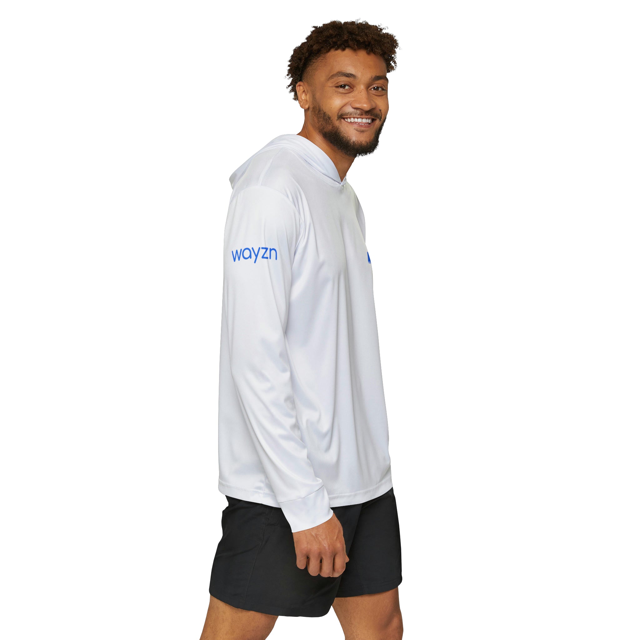 Wayzn Logo - Men's Sports Warmup Hoodie in White